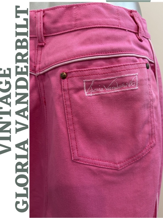 Vintage Gloria Vanderbilt Murjani Pink Button Skirt 14 Current Size 10 - Picture 6 of 9